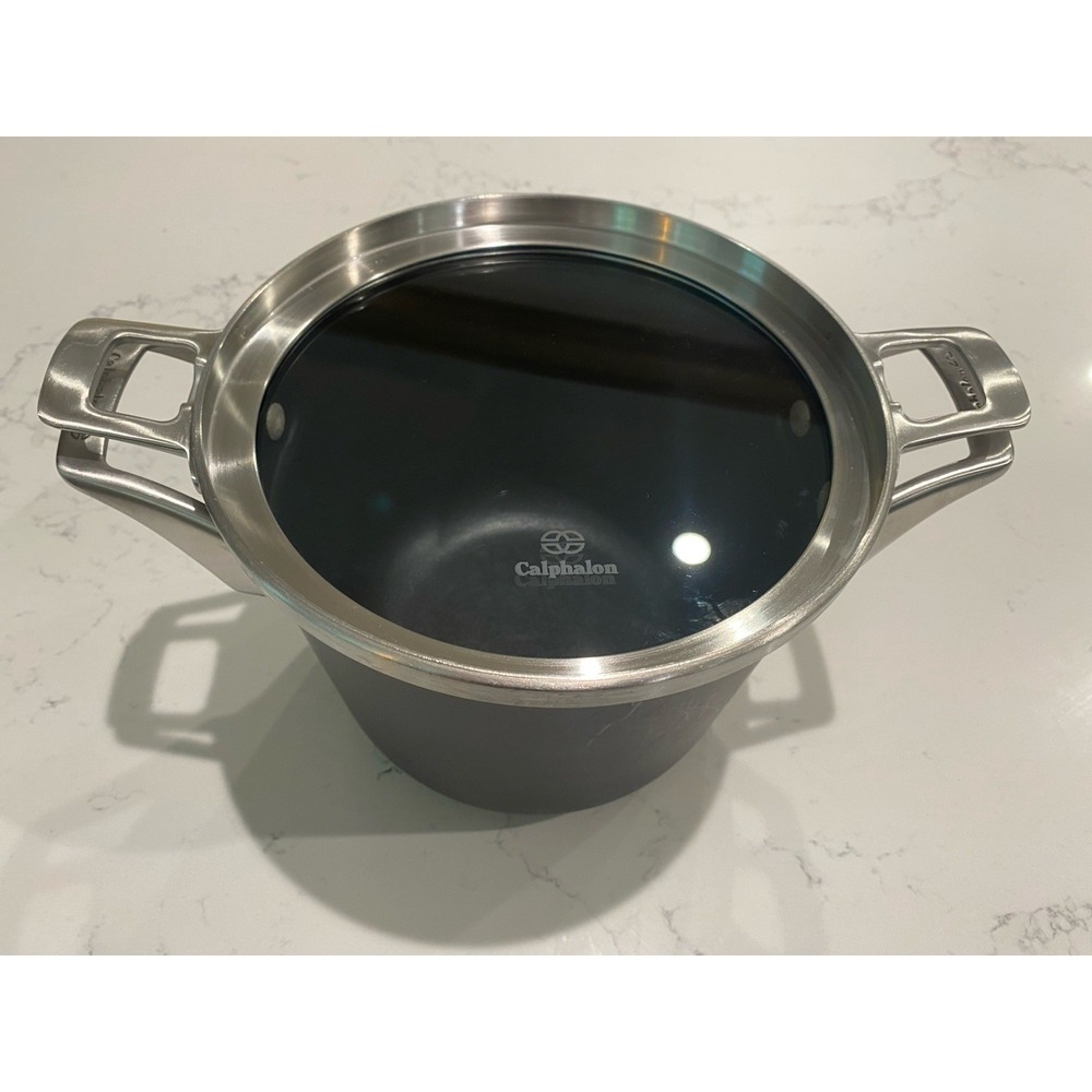 Calphalon Premier Space Saving Hard-Anodized Nonstick 4.5 Qt Soup Pot with Lid